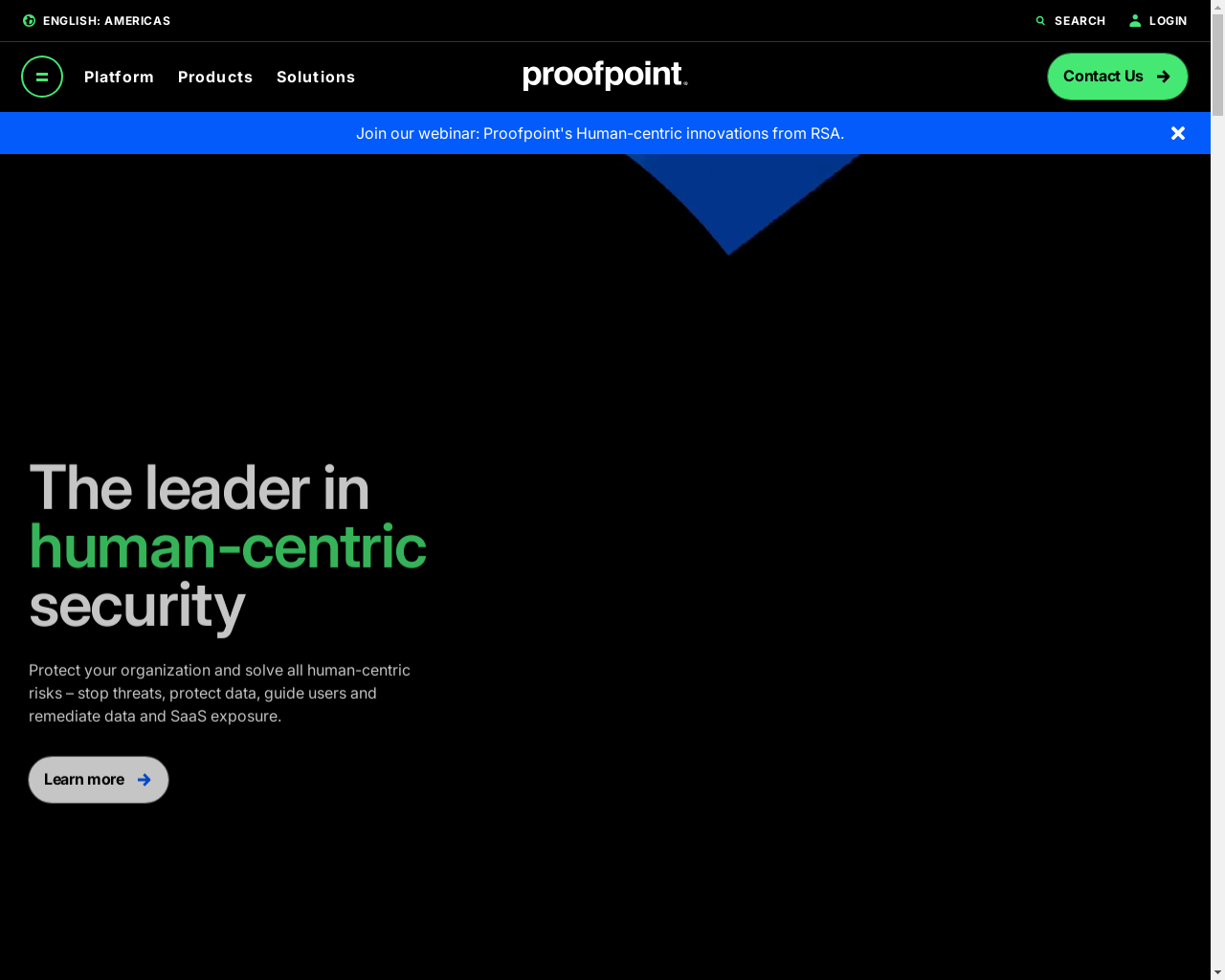 Screenshot of https://proofpoint.com