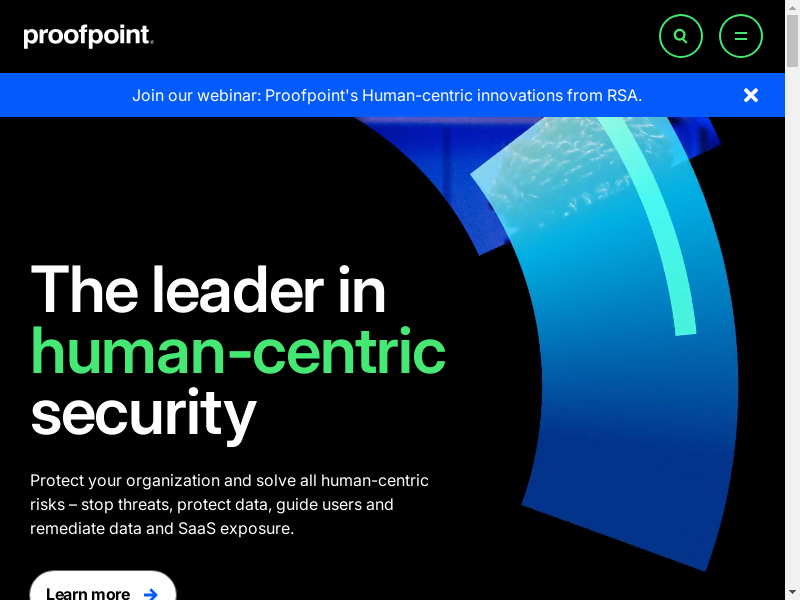 Screenshot of https://proofpoint.com