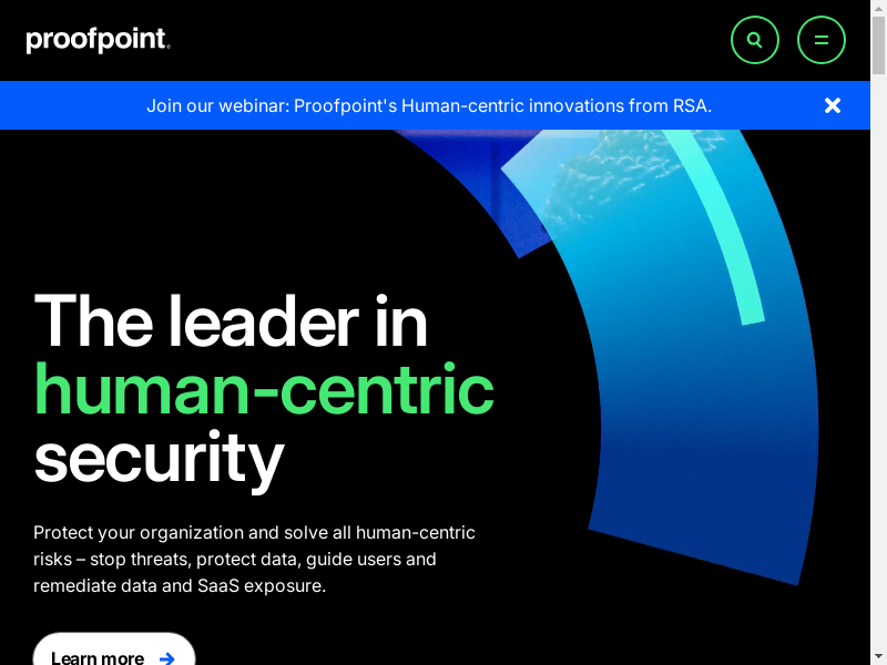 Screenshot of https://proofpoint.com
